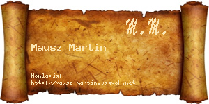 Mausz Martin névjegykártya